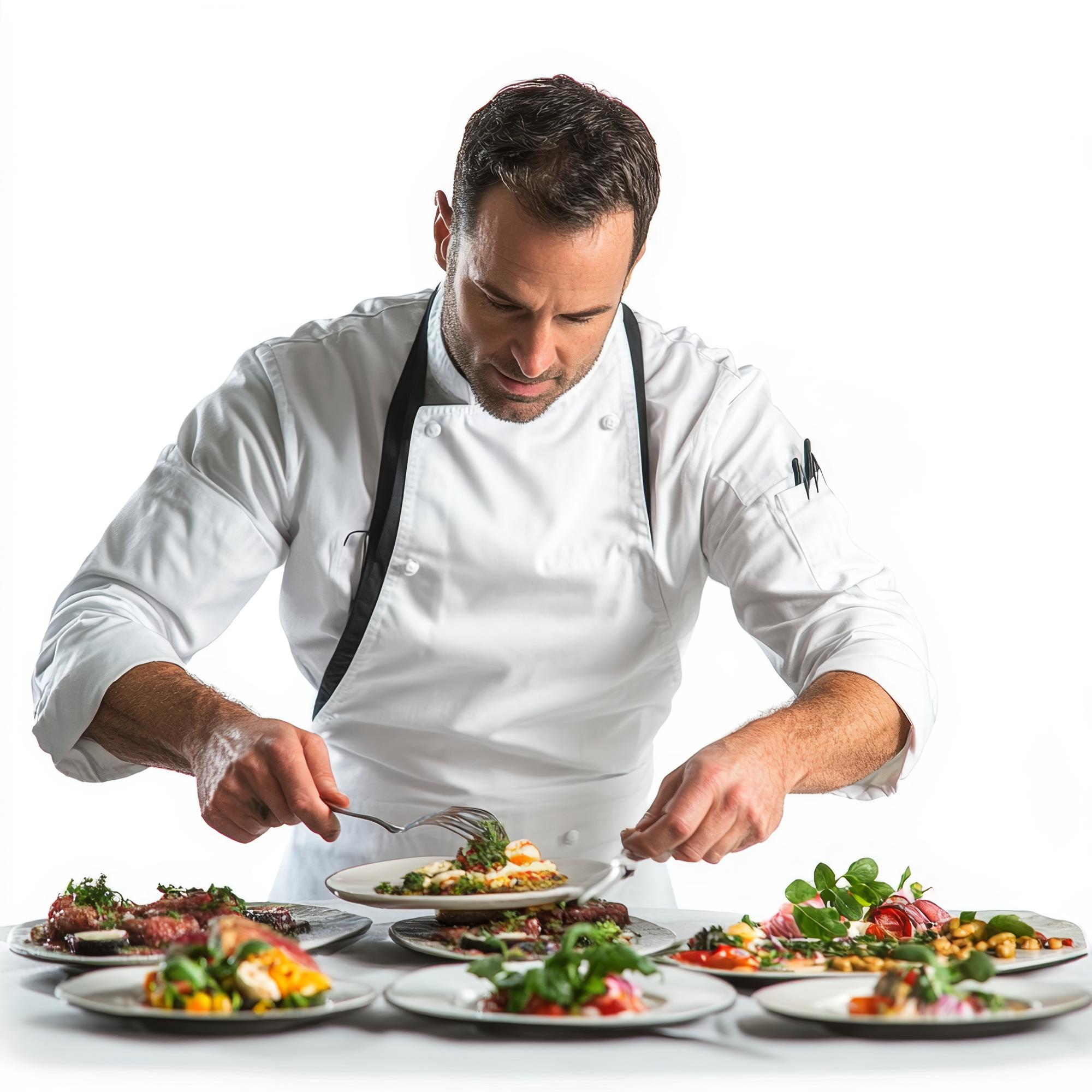 Chef plating a dish in under five minutes